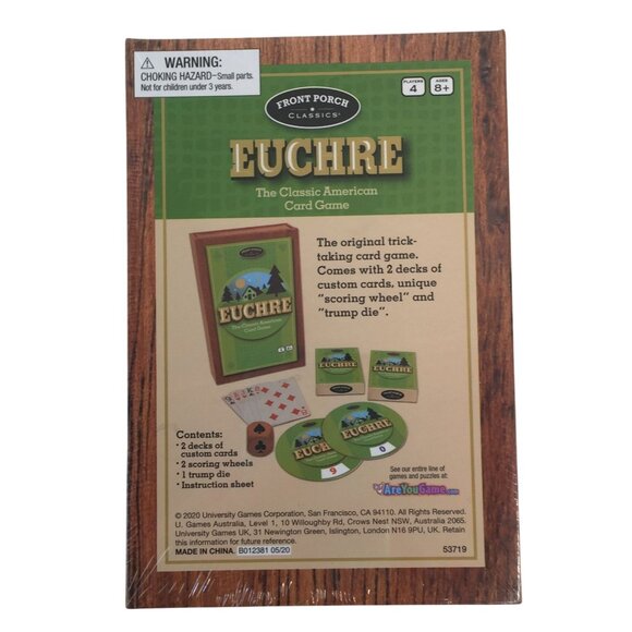 Euchre Classic Card Game by Front Porch Classics 2020 New Sealed - Picture 2 of 4